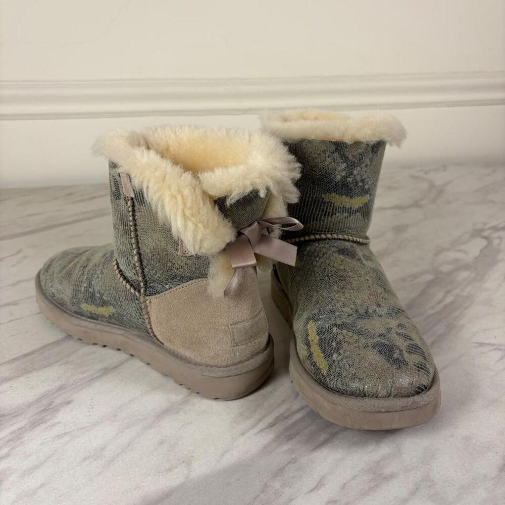 Green UGG Bailey Bow II ankle boots